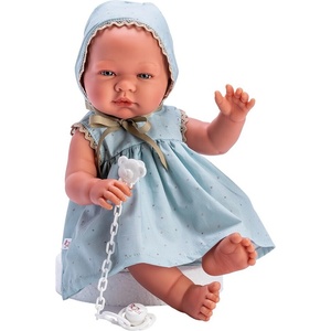 Asi Dolls Кукла Asi Dolls - Бебе Мария, със синя рокля на звездички, 43 cm (0366980)