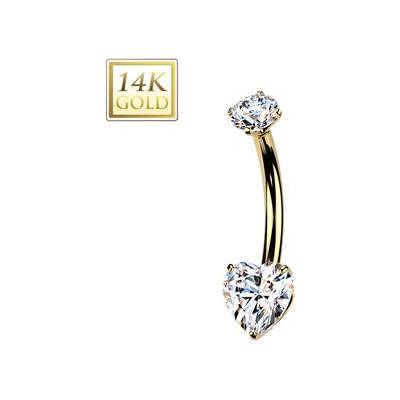 Šperky4U Zlatý piercing do pupíku, Au 585/1000 ZL01285