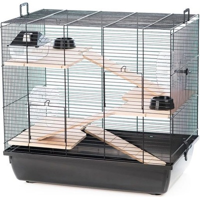 INTER-ZOO Pet Products Клетка за гризачи REX III + Wood 58 x 38 x 55 см ЧЕРНА