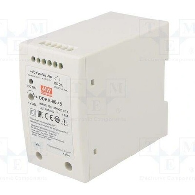 MEAN WELL DDRH-60-48 Měnič: DC/DC; 60W; Uvst: 150÷1500VDC; Uvýst: 48VDC; Ivýst: 1,25A