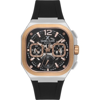 Daniel Klein DK. 1.14008-4 Мъжки часовник, черен -Черен циферблат, Силиконова каишка