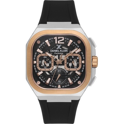 Daniel Klein DK. 1.14008-4 Мъжки часовник, черен -Черен циферблат, Силиконова каишка