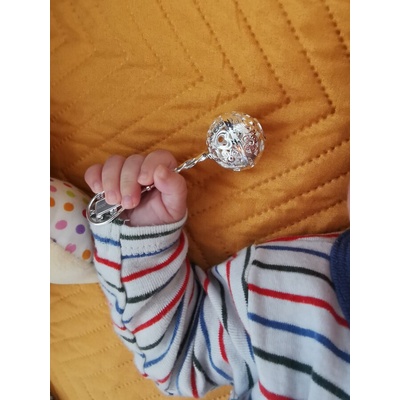 Kathryn' s Bracelets Сребърна дрънкалка за бебе с име (СД2)