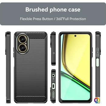 realme C67 4G Удароустойчив Carbon Fiber Калъф и Протектор