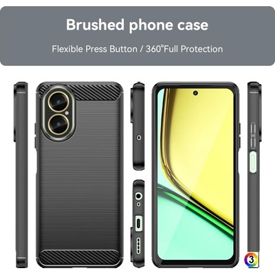 realme C67 4G Удароустойчив Carbon Fiber Калъф и Протектор