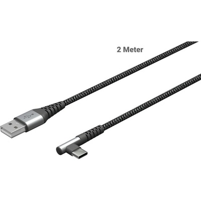 Goobay 64657 USB 2.0, USB A vidlice ,USB C úhlová zástrčka, 2m