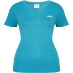 Slazenger Дамска тениска Slazenger Ladies V Neck Tee Shirt - Teal