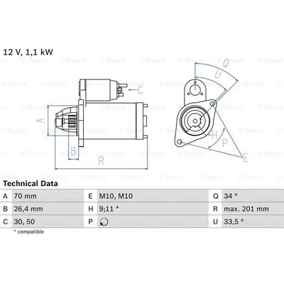 BOSCH STARTER 0 986 020 350