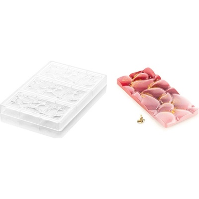 Silikomart polykarbonátová forma na čokoládu tabulka Coccia 3x80ml