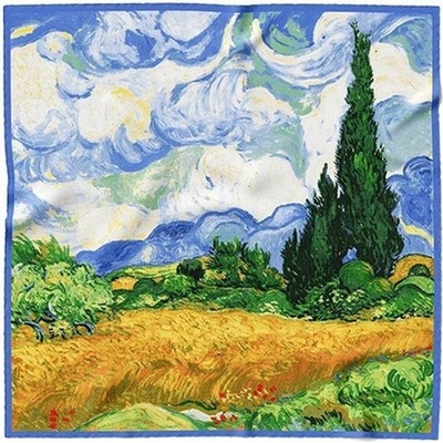 Bavlissimo šátky se známými obrazy od Vincenta Van Gogha pšeničné pole s cypřiši
