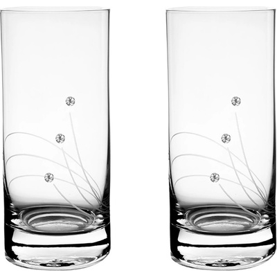 Bohemia Crystal long drink přátelská souprava paprsky Swarovski Preciosa 2 x 250 ml