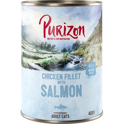 Purizon 12х400г Adult Purizon, консервирана храна за котки - пилешко филе със сьомга