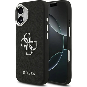 GUESS Калъф Guess Grained Big 4G Classic Logo за iPhone 17 - черен