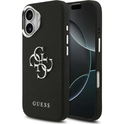 GUESS Калъф Guess Grained Big 4G Classic Logo за iPhone 17 - черен