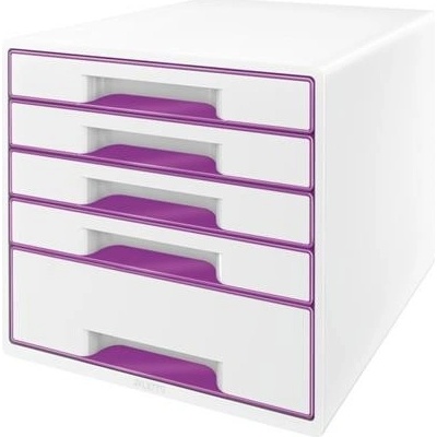 Leitz WOW CUBE 5 zásuvek bílá purpurová