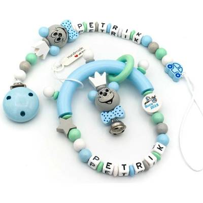 HappyKidsPraha Set Klip na dudlík a Chrastítko PLUTO