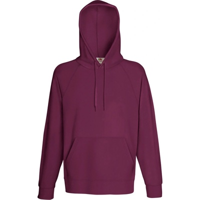 Fruit of the Loom mikina Lightweight Hooded Sweat s kapucí raglánová, pánská COT16214037001 burgundy