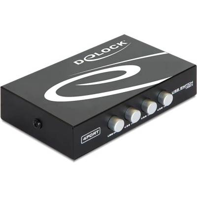 Delock Превключвател Delock Ръчен, 4 x USB 2.0 порта, Черен (87634)