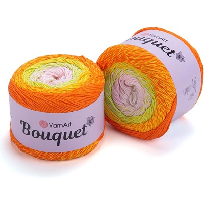 Yarn Art Bouquet 714 oranžová žlutá bílá