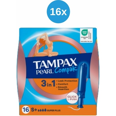 Tampax Compak Super plus Pearl tampony 16 x 16 ks – Hledejceny.cz