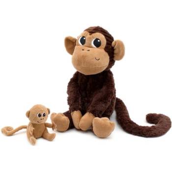 Les deglingos-ptipotos PTIPOTOS Плюшена маймуна Zazou кафява - мама с бебе