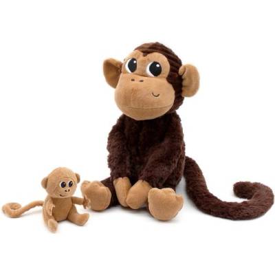 Les deglingos-ptipotos PTIPOTOS Плюшена маймуна Zazou кафява - мама с бебе