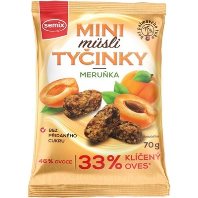 SEMIX Mini müsli tyčinky s marhuľami bez lepku 70 g
