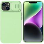 Nillkin Калъф за iPhone 15 Plus - Nillkin CamShield Silky MagSafe Silicone - Mint Green