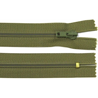Spirálový zip no.5 nerozepínací 16cm světle khaki zelený