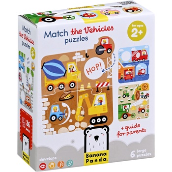 BANANA PANDA Детски пъзел Banana Panda 6 в 1 - Свържи превозните средства (49209)