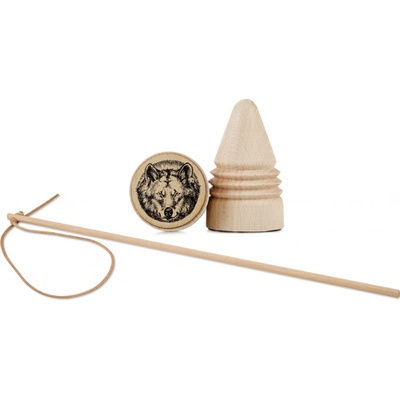 Lesní svět Retro káča s bičíkem Vlk – Zboží Mobilmania