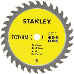 STANLEY - Пилен диск за дърво 140x12, 7 мм, 32 зъба STA13005-XJ (STA13005-XJ)