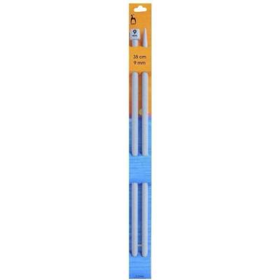 PONY Storex Pletací jehlice , hliníkové, rovné, 2 kusy, délka 35cm, velikost 9m