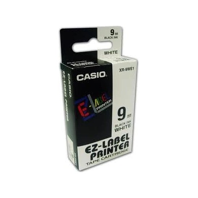 Páska do tiskárny štítků Casio XR-9WE1 9mm černý tisk/bílý podklad