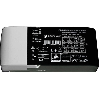 Deko-Light napájení BASIC, DIM, Multi CC, IE-25D konstantní proud 350/400/450/500/550/600/650/700 mA IP20 stmívatelné 20-60V DC 7,00-25,00 W 862191