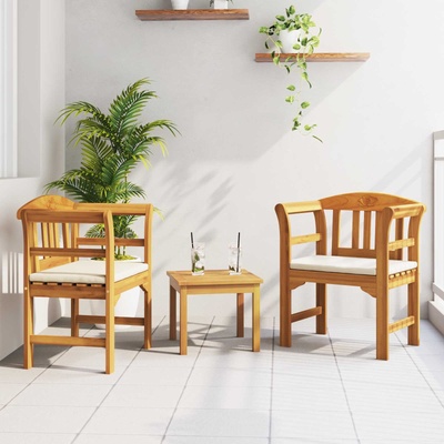 vidaXL Комплект за лятна градина с рози 3 pcs Солидно акациево дърво (3416313)