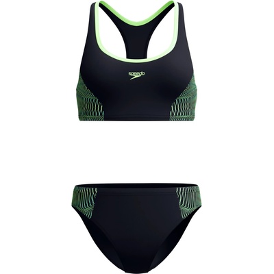 Speedo Дамски комплект бикини Speedo Women's Placement 2 Piece Bikini - Anthracite / Pale Clover - размер 34 (EU) (150-5719-0212)