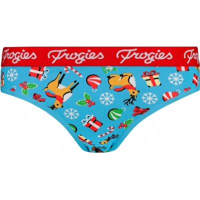 Forgies Dámske kalhotky Reindeer Christmas světle modrá | krémová | červená – Zboží Dáma