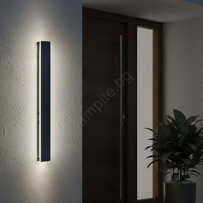 Led външно стенно осветително тяло mirana led/12w/230v 4000k ip44 60 см черно (kb0688)