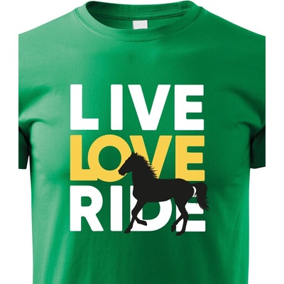 dětské tričko Live love ride zelená