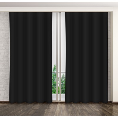 Jednofarebný záves čierny ZMA1 Dĺžka závesu: 250cm