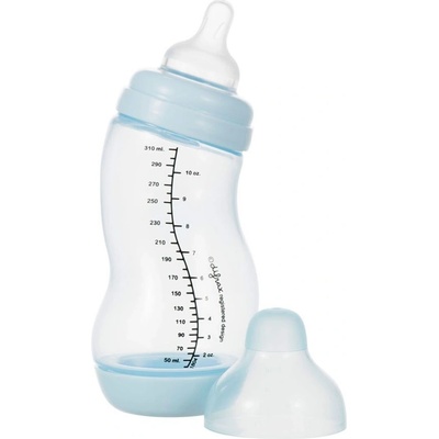 Difrax kojenecká S lahvička široká antikoliková světle modrá 310 ml
