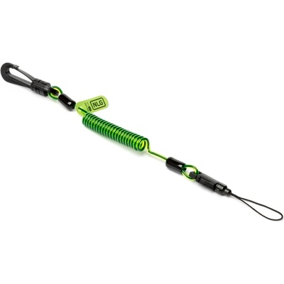 Spirálová upevňovací šňůra NLG Lanyard, malá – plast, zelená