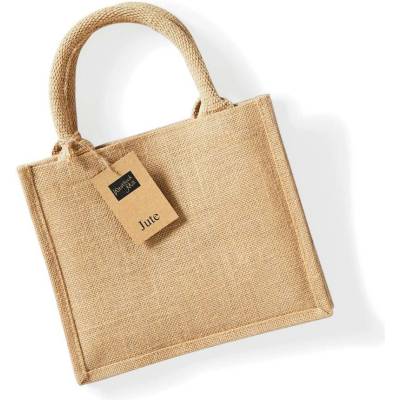 Westford Mill Jutová mini dárková taška WM412 Natural 26 x 22 x 14 cm