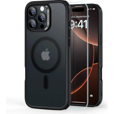 ESR Комплект калъфи ESR Classic Hybrid Halolock MagSafe + закалено стъкло за iPhone 16 Pro Max - полупрозрачен с черна рамка (4894240243565)
