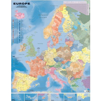Evropa spediční - nástěnná mapa 100 x 120 cm, lamino + 2 lišty