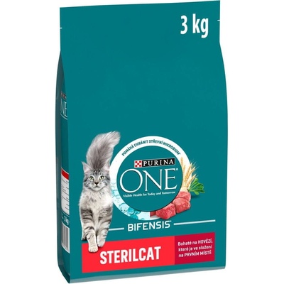 Purina ONE s hovädziem pro kastrované kočky 3 kg