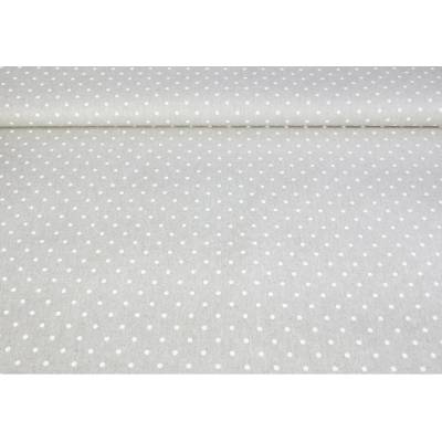 MADE IN ITALY Dekorační látka mini bílé tečky na béžovém, š. 140 cm Vícebarevná Šířka 140 cm