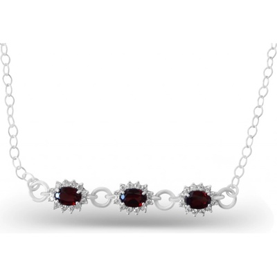 A-B Silver Kate necklace with natural garnet and zircons CS-NH1480