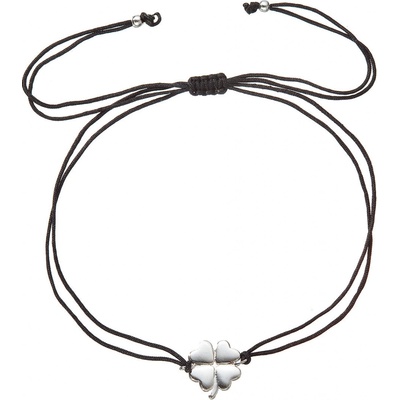 Pavona Kabbalah náramek se stříbrným čtyřlístkem 13047.3 black